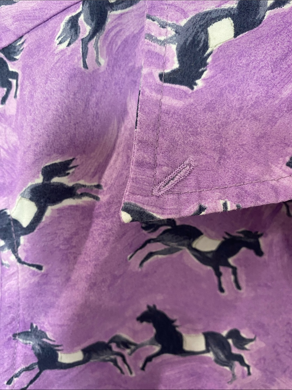 Odille Anthropolie Purple Horse Print Button-Down Shirt - Picture 5 of 7